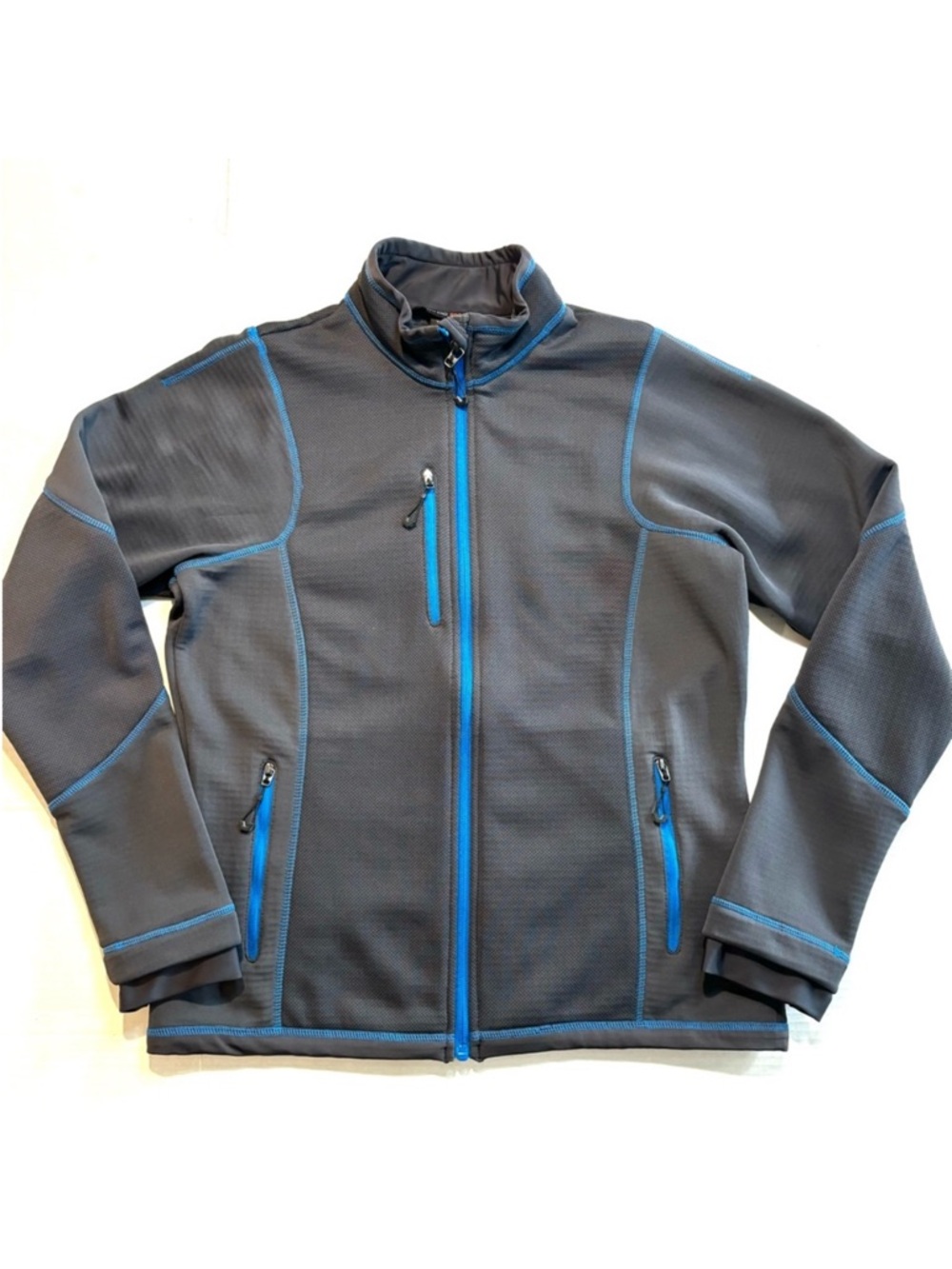 North End Sport Textured Fleece Jacket‎ Athletic Hiking Gray Pockets Women’s M
